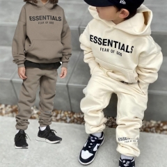 Children's suit FOG brand double-line essentials children's casual long-sleeved fleece sweater and trousers clothing sets