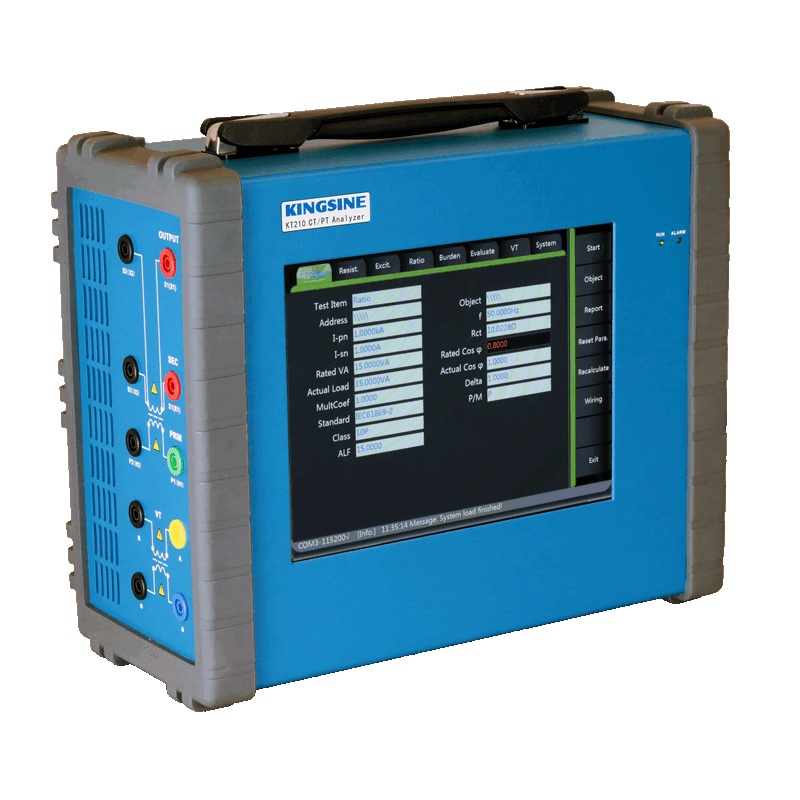 Test parametrów transformatora prądowego KT210 CT/PT Analyzer