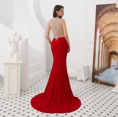 Mermaid Red Appliques Beaded Evening Dresses Party Elegant Gowns