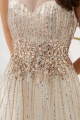 Aline Appliques Beaded Party Elegant Gowns Prom Dresses