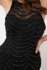 Mermaid Black Appliques Beaded Evening Dresses Party Elegant Gowns