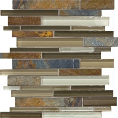 TM-M045 Glass Slate Mosaic Stone