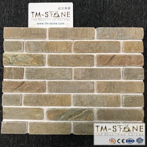 TM-TPB005 Natural Golden Tumbled Stone Peace Brick
