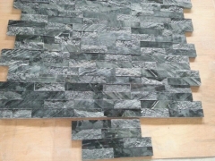 TM-W154X Black Marble Wall Wood Grain Split and Polished Surface Mixed Stone