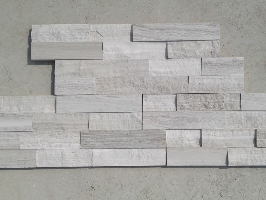 TM-W160X White Grain Split + Polish Z type decorative stone surface