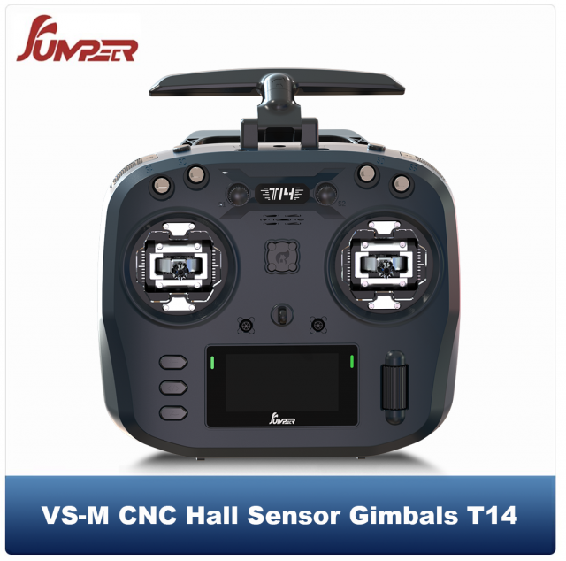 2024 NEW! Jumper T14 2.4GHz / 915MHz / 868MHz CNC HALL Sensor Gimbals 2.42" OLED Screen Radio Controller ELRS EdgeTX