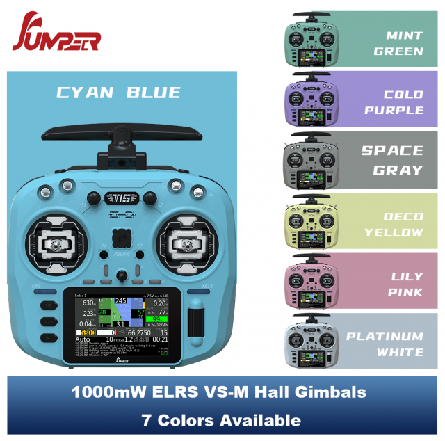 2024 Flagship! Jumper T15 2.4GHz / 915MHz / 868MHz VS-M HALL Sensor Gimbals 3.5" HD Touch Color Screen ELRS EdgeTX ExpressLRS Radio Controller Open-so