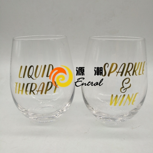 Gold set of 2 stemless wine glasses