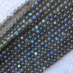 AAA High Quality  Natural Genuine Dark Blue Flash Light Labradorite Round Jewelery Loose Beads 6mm  8mm 15.5" 05757
