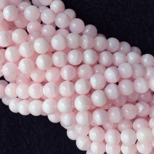 High Quality Natural Genuine Pink Mangano Calcite Round Jewellery Loose Necklace or bracelet Beads 8-12mm  15.5" 06026
