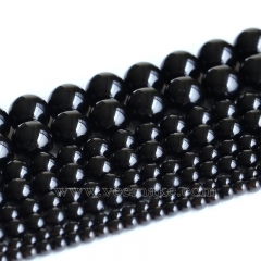 Natural Genuine Morion Black Rock Quartz Crystal Round Beads 4mm 6mm 8mm 10mm 12mm 14mm 16mm 18mm 15.5" 05213