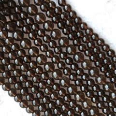 AAA High Quality Natural Genuine Brown Clear Tea Crystal Smoky Quartz Round Jewelery Loose Ball Beads 4-18mm 15.5" 05809