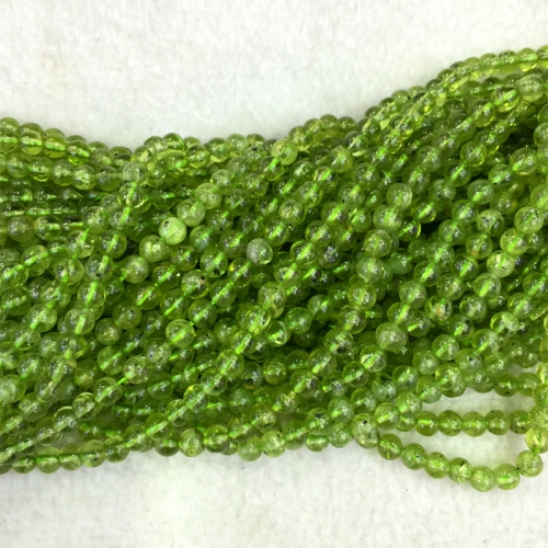 High Quality Natural Genuine Green Peridot Round Loose Gems Small Beads 3mm,4mm,5mm 16" 04099