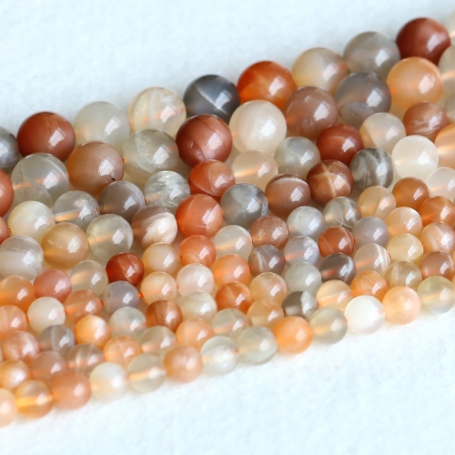 Real Genuine Natural Multi-color Yellow Orange Moonstone Sunstone flash light Round Loose Gemstone Ball Beads 6mm 8mm 10mm 15" 05143
