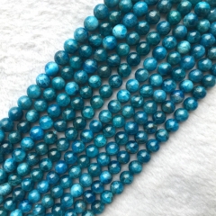 Natural Genuine Blue Apatite Phosphorite Round Loose Gemstone Jewelry Beads 6mm 8mm 10mm 12mm 16" 05648