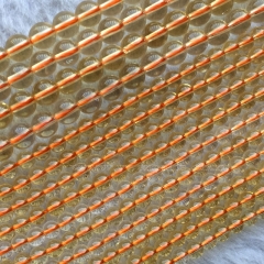 Natural Genuine Clear Yellow Crystal Citrine Quartz Round Jewelery Loose Ball Beads 4-12mm 15.5" 05805
