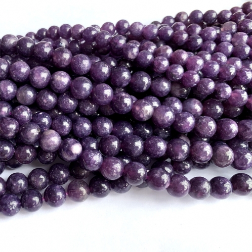 Natural Genuine Dark Purple Lepidolite Lèpre Round Loose Gemstone Stone Beads 4-12mm 15.5" 06339