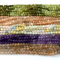 15.5 " Veemake High Quality Natural Genuine Tanzanite Tourmaline Spinel Ruby Sapphire Turquoise Garnet Opal Citrine Round Faceted beads 3mm  06542