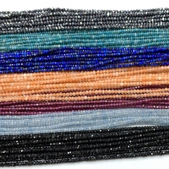 Veemake Fluorite Aquamarine Tanzanite Spinel labradorite Amethyst Sunstone Apatite Black Tourmaline Emerald Rondelle Faceted Small beads 06654