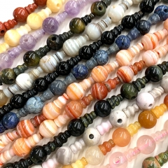 Jasper Dumortierite Aventurine Jade Amethyst Rose Quartz Agate Fluorite Tiger Eye malachite Pagoda Tee Three links Buddha Head Tibe Guru Beads 06789