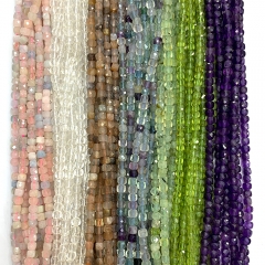15.5 " Veemake Tourmaline Ruby Sapphire Tourmaline Apatite Moonstone Seraphinite  Emerald Spinel Fluorite Irregular Cube Faceted beads 06835
