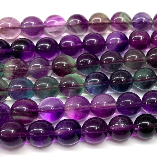 Veemake High Quality Genuine Natural Clear Purple Fluorite Round Loose Necklaces Bracelets Beads Jewelry Making  8mm 15.5" 07355
