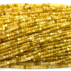 15.5 " Veemake Natural Genuine Yellow Opal Faceted Small Rondelle Jewelry Bracelets Necklaces Loose Beads 07377