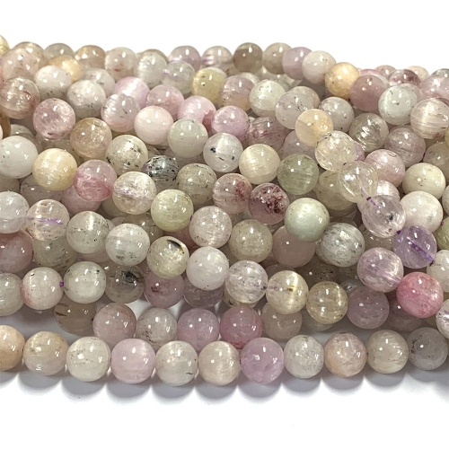 15.5" Veemake Natural Genuine Green Kunzite Spodumene Hiddenite Cat's Eye Round Loose Gemstone Beads  Necklaces Bracelets 6-12mm  07499