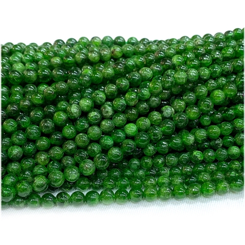 16 “ Veemake Natural Genuine Green Chrome Diopside Round Loose Gemstone Jewelry Beads Making Necklaces Bracelets  07628