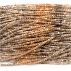 15.5 " Veemake Natural Stone Genuine Gemstone High Quality Black Gold Sunstone  Edge Cube Faceted Small Jewelry Necklaces Bracelets Loose Small Beads