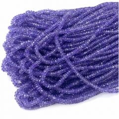 Natural Stone Genuine Gemstone High Quality Purple Blue Tanzanite Faceted Rondelle Jewelry Necklaces Bracelets Beads 07792