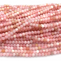 Veemake Natural Genuine Gemstones High Quality Pink Opal Round Small Making Necklaces Bracelets Jewelry Beads 07846