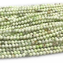 Veemake Natural Genuine Gemstones Australia Yellow Turquoise Round Small Making Necklaces Bracelets Jewelry Beads 07840