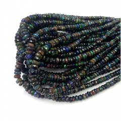 Veemake Natural Genuine High Quality Brown Fire Opal Faceted Rondelle Bracelets Jewelry Loose beads 07936