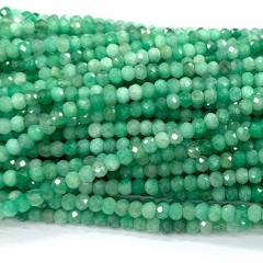 High Quality Veemake Natural Genuine Gemstones Green Emerald Rondelle Faceted Small Making Necklaces Bracelets Jewelry Beads 07939