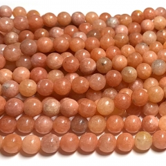 High Quality Natural Genuine South Africa Orange Pink Calcite Stone Round Jewellery Loose Ball Necklaces or Bracelets Beads 6-12mm 15.5" 07951