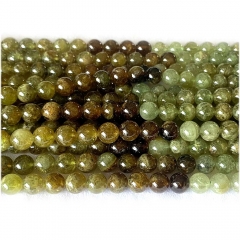 Discount Wholesale Natural Genuine Green Orange Garnet Tsavorite Round Loose Stone Beads 4mm-10mm Fit Jewelry 16" 07993