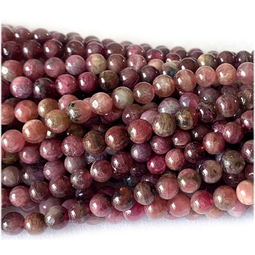16 “ Veemake Natural Genuine Pink Tourmaline Round Loose Gemstone Jewelry Beads Making Necklaces Bracelets  07996