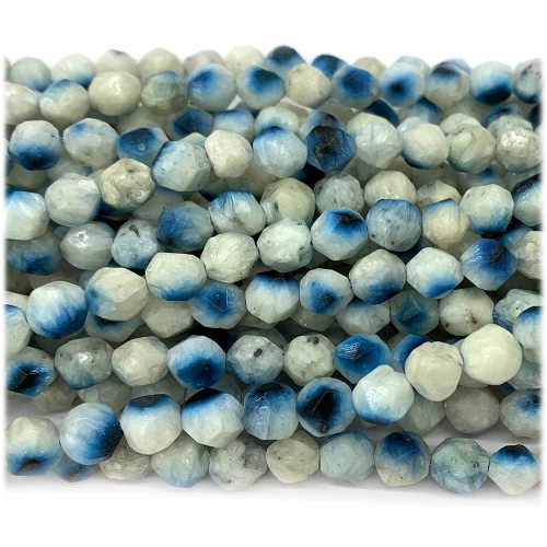 Natural Genuine Raw Mineral  White Blue Ice Stone Glacierite Nugget Free Form Loose Hand Cut Faceted Necklace Bracelet Jewelry Beads 08229