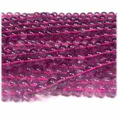 Veemake Genuine Natural Purple Pink Fluorite Round Loose Necklaces Bracelets Beads Jewelry Making 08249