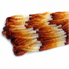 Veemake Natural Stone Genuine Gemstone High Quality Orange White Opal Faceted Rondelle Jewelry Necklaces Bracelets Loose Small Beads 08154