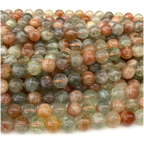 Natural Genuine Gold Arusha Green Sunstone Round Loose Gemstone Stone Beads Jewelry Design Necklace Bracelets 08128
