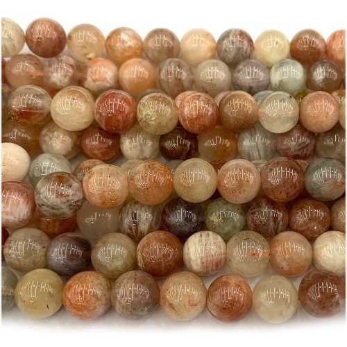 Natural Genuine Arusha Green Gold Sunstone Round Loose Gemstone Stone Beads Jewelry Design Necklace Bracelets 08147
