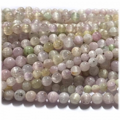 15.5" Veemake Natural Genuine Green Pink Purple Kunzite Spodumene Hiddenite Cat's Eye Round Loose Gemstone Beads  Necklaces Bracelets 6-12mm  08315