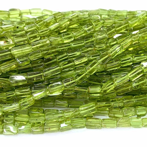 Natural Genuine Green Peridot Slice Irregular Rectangle Beads Necklace Bracelet Jewelry Beads 08321