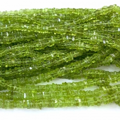 Natural Genuine Green Peridot Slice Irregular Square Chips Beads Necklace Bracelet Jewelry Beads 08322