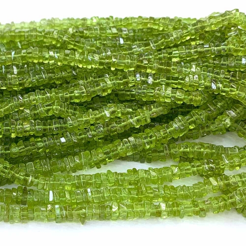 Natural Genuine Green Peridot Slice Irregular Square Chips Beads Necklace Bracelet Jewelry Beads 08322