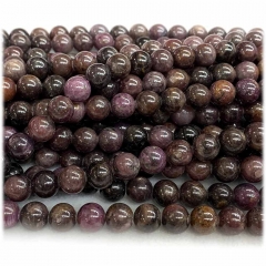16 “ Veemake Natural Genuine Black Red Starlight Star Ruby Sapphire Round Loose Gemstone Jewelry Beads Making Necklaces Bracelets  08320