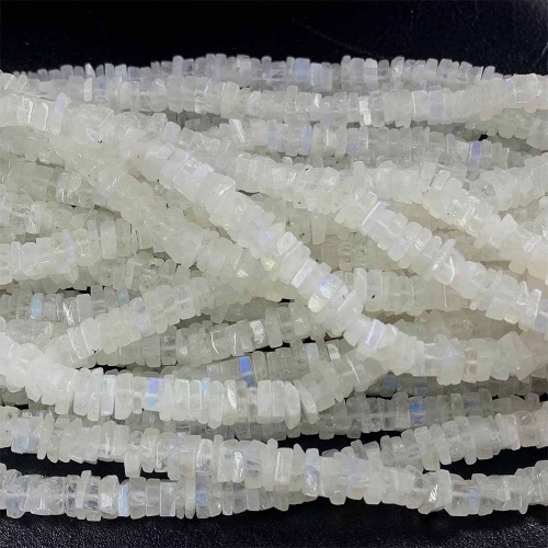 Natural Genuine Blue Moonstone Slice Irregular Square Chips Necklace Bracelet Jewelry Beads 08333