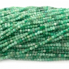 15.5 " High Quality Natural Genuine Gemstones Green Emerald Faceted Irregular Cube Small Making Necklaces Bracelets Jewelry Beads 08326